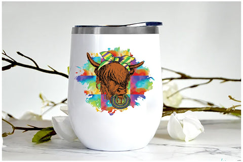 Mardi Gras Highland Cow Sublimation Sublimation Jagonath Roy 