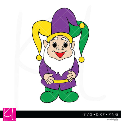 Mardi Gras Jester Gnome SVG Kelly Lollar Designs 