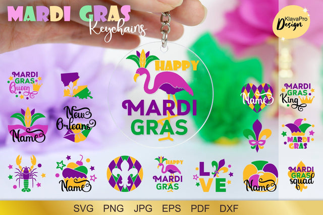 Mardi Gras Keychain | Mardi Gras SVG Bundle SVG Klava P 