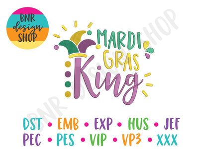 Mardi Gras King Machine Embroidery Design Embroidery/Applique BNRDesignShop 