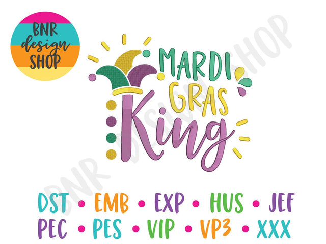 Mardi Gras King Machine Embroidery Design Embroidery/Applique BNRDesignShop 