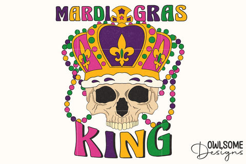 Mardi Gras King Skull PNG Sublimation Sublimation Owlsome.Designs 