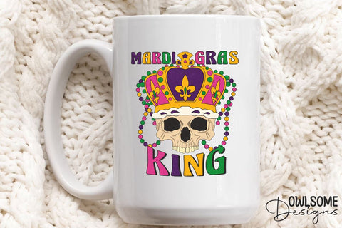 Mardi Gras King Skull PNG Sublimation Sublimation Owlsome.Designs 