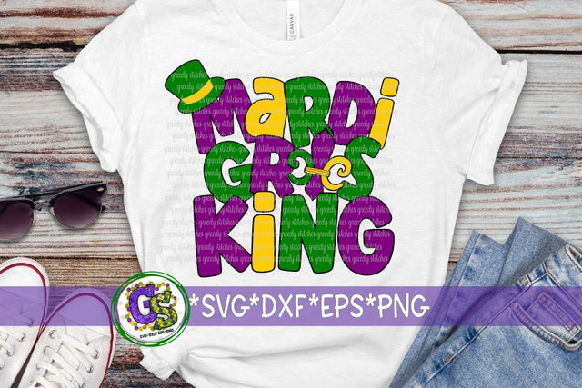Mardi Gras King SVG DXF EPS PNG SVG Greedy Stitches 