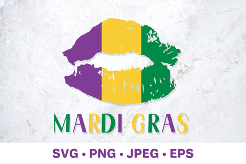 Mardi Gras Lips. Lipstick Kiss SVG LaBelezoka 