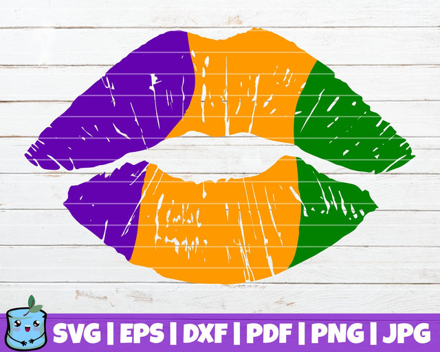 Mardi Gras Lips SVG MintyMarshmallows 