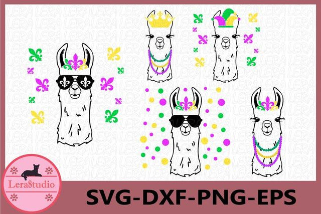Mardi Gras Llama Svg SVG Lerastudio 