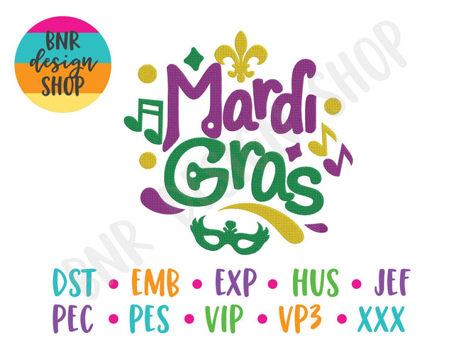 Mardi Gras Machine Embroidery Design Embroidery/Applique BNRDesignShop 