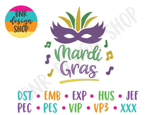 Mardi Gras Machine Embroidery Design Embroidery/Applique BNRDesignShop 