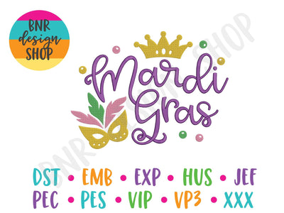 Mardi Gras Machine Embroidery Design Embroidery/Applique BNRDesignShop 