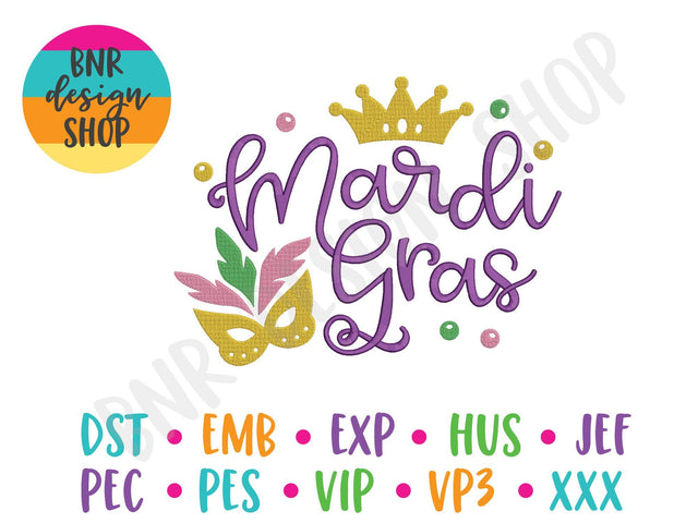 Mardi Gras Machine Embroidery Design Embroidery/Applique BNRDesignShop 