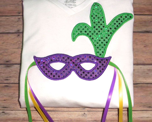 Mardi Gras Mask Applique Embroidery Embroidery/Applique Designed by Geeks 