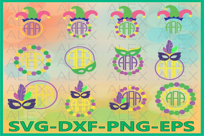 Mardi Gras Monogram Frame svg SVG AlexSVGStudio 