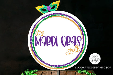 Mardi Gras Party Time Mini Pack - 4 Round SVG & More Designs SVG Diva Watts Designs 