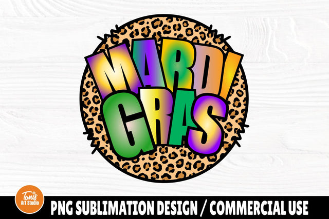 Mardi Gras PNG, Sublimation Shirt Design, Leopard SVG TonisArtStudio 