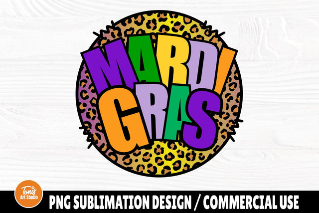 Mardi Gras PNG, Sublimation Shirt Design, Leopard SVG TonisArtStudio 