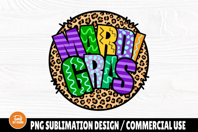 Mardi Gras PNG, Sublimation Shirt Design, Leopard SVG TonisArtStudio 