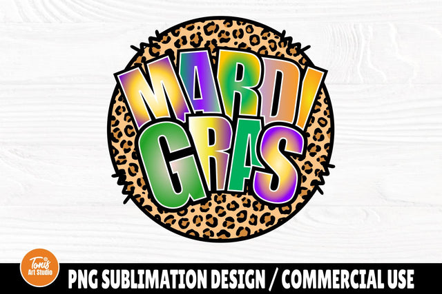 Mardi Gras PNG, Sublimation Shirt Design, Leopard SVG TonisArtStudio 