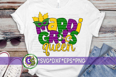 Mardi Gras Queen SVG DXF EPS PNG SVG Greedy Stitches 