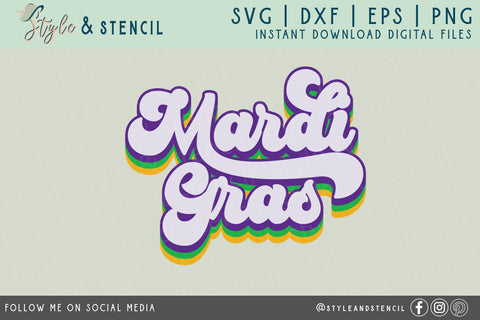 Mardi Gras Retro SVG SVG Style and Stencil 