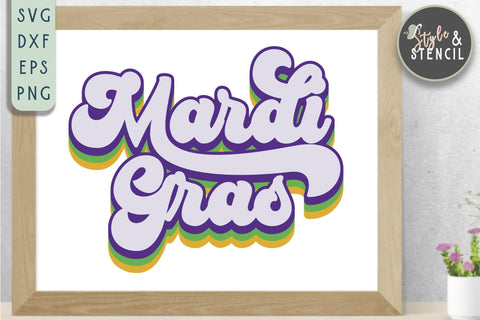 Mardi Gras Retro SVG SVG Style and Stencil 