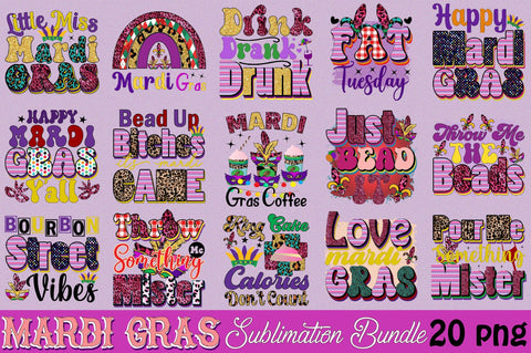 Mardi Gras Sublimation Bundle Sublimation SVGArt 