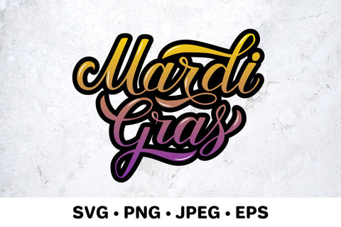 Mardi Gras sublimation. Calligraphy lettering. Fat Tuesday. Sublimation LaBelezoka 