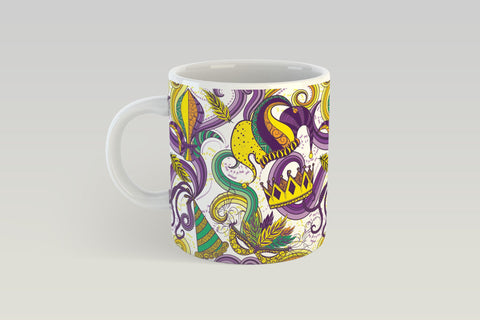 Mardi Gras Sublimation, Carnival PNG Full Mug Wrap. Sublimation Elinorka 