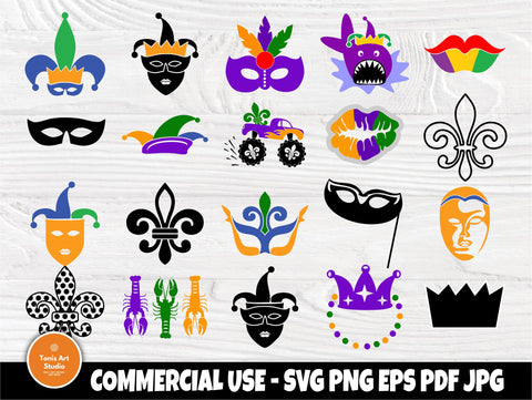 Mardi Gras SVG Bundle | Carnival Svg | Mask Queen Svg | Mardi Gras Clipart | Mardi Gras Silhouette | Cut Files for Crafters | Parade Party SVG TonisArtStudio 