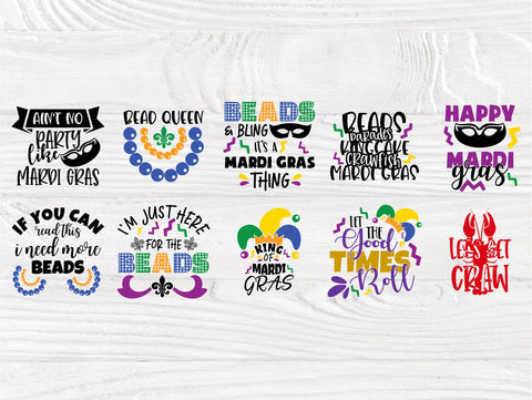 Mardi Gras SVG Bundle | Mardi Gras Quotes | 50 Shirt Designs | Mardi Gras Cut Files | Beads Bling | Cricut, Silhouette files | Carnival Svg SVG TonisArtStudio 