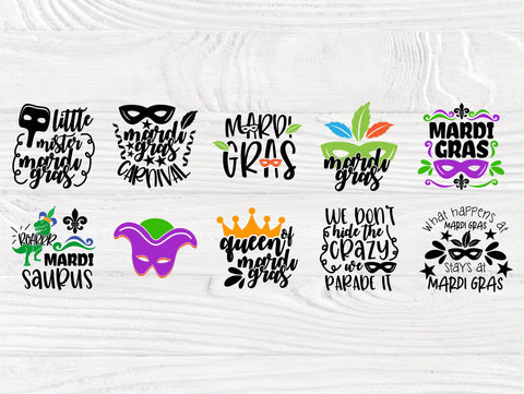 Mardi Gras SVG Bundle | Mardi Gras Quotes | 50 Shirt Designs | Mardi Gras Cut Files | Beads Bling | Cricut, Silhouette files | Carnival Svg SVG TonisArtStudio 