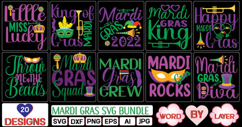 Mardi gras SVG bundle SVG Cut File SVG Studio Innate 