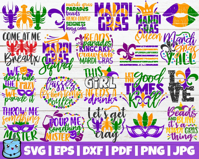 Mardi Gras SVG Bundle SVG MintyMarshmallows 