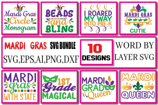 Mardi Gras SVG Bundle Vol. 1 SVG Craftlabsvg24 