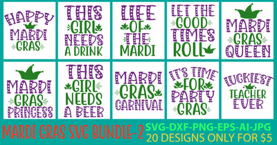 Mardi Gras Svg Bundle Vol. 2 SVG Syaman 