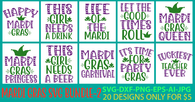 Mardi Gras Svg Bundle Vol. 2 SVG Syaman 