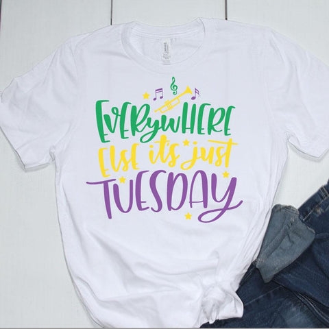 Mardi Gras SVG | Everywhere Else It's Just Tuesday | Fat Tuesday SVG So Fontsy Design Shop 