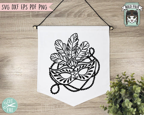 Mardi Gras SVG File, Mardi Gras Cut File, Mardi Gras Mask SVG, Mardi Gras Mask With Flowers SVG File, Floral Mardi Gras Mask Cut FIle, Beads SVG SVG Wild Pilot 