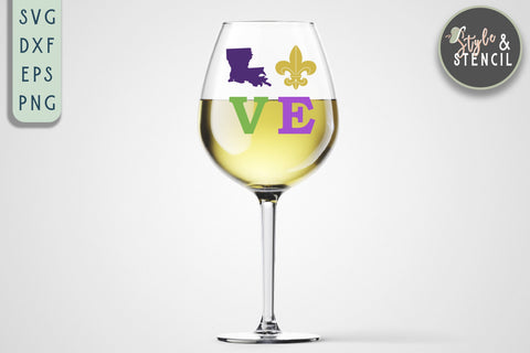 Mardi Gras SVG Love - PNG, DXF, SVG, EPS, Cut File SVG Style and Stencil 