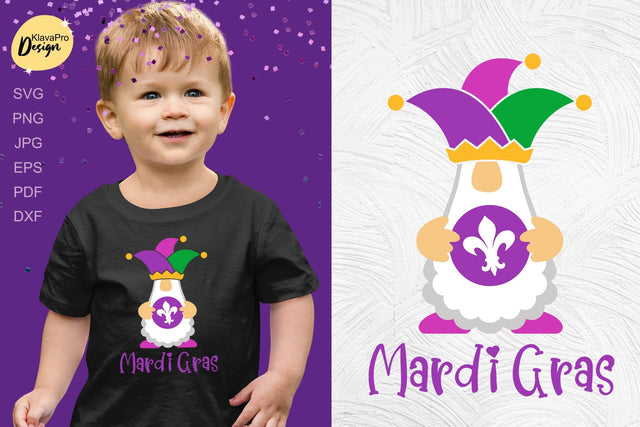 Mardi Gras SVG| Mardi Gras Gnome SVG | layered cut file SVG Klava P 