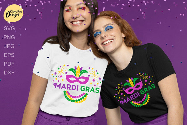 Mardi Gras SVG| Mask and beads SVG | layered cut file SVG Klava P 