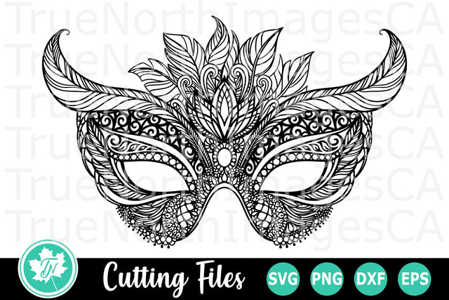 Mardi Gras SVG | Mask SVG | Zentangle SVG SVG TrueNorthImagesCA 