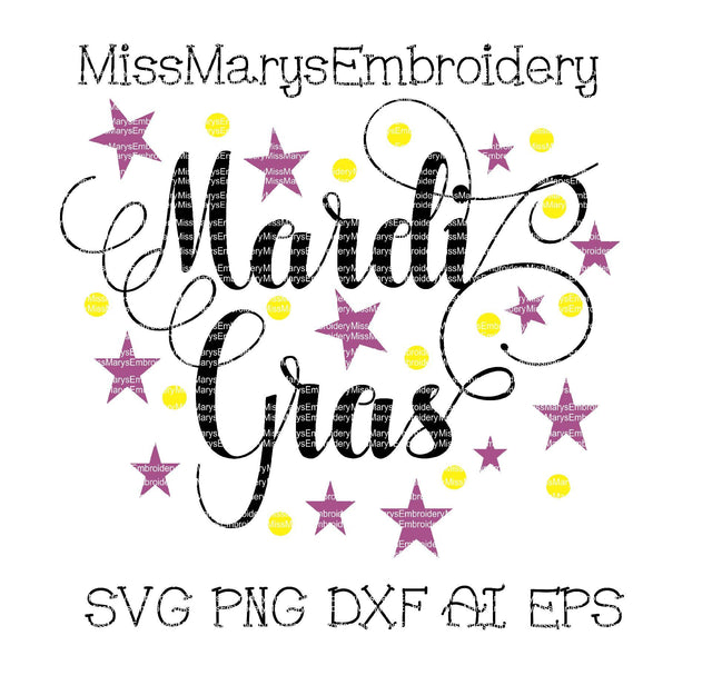 Mardi Gras SVG MissMarysEmbroidery 