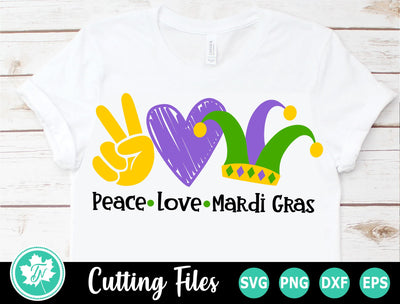 Mardi Gras SVG | Peace Love Mardi Gras SVG SVG TrueNorthImagesCA 