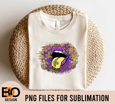 Mardi Gras Tongue PNG, Lips Louisiana Mardi Gras PNG Sublimation Designs, Mardi Gras Carnival design PNG Sublimation BOO-design 