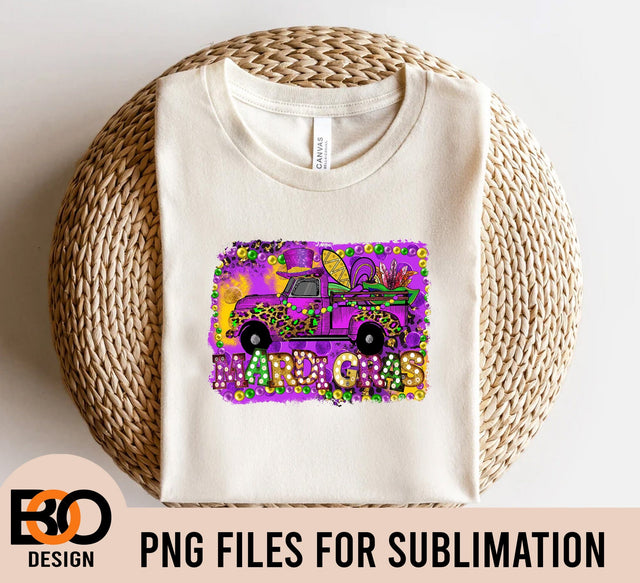 Mardi Gras Truck Png Sublimation Design,Mardi Gras Truck Png,Mardi Gras Png,Mardi Gras festival Png,Leopard Purple Truck,Digital Download Sublimation BOO-design 