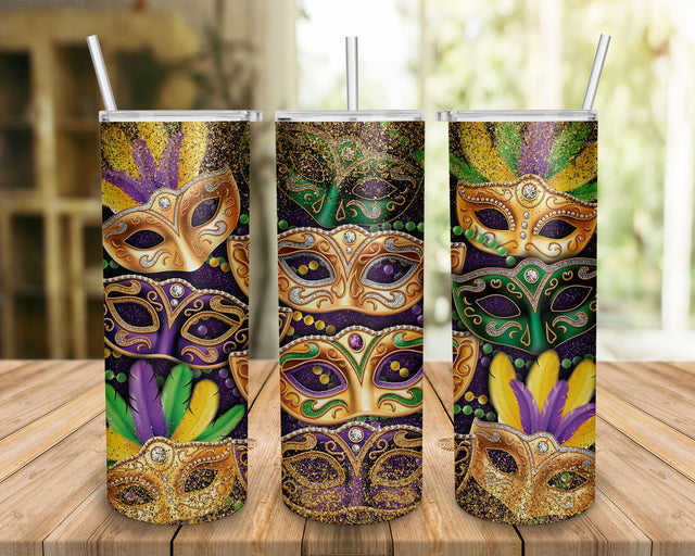 Mardi Gras Tumbler, Mardi Gras PNG, Mardi Gras Carnival Mask Tumbler png, Digital download, Sublimation Sublimation BOO-design 