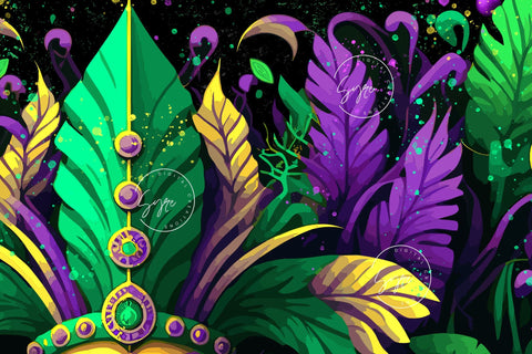 Mardi Gras Tumbler PNG, Mardi Gras Carnival Mask Png, Fleur De Lis Tumbler PNG, 20 oz Skinny Tumbler Sublimation Wrap PNG, Digital Download Sublimation Syre Digital Creations 