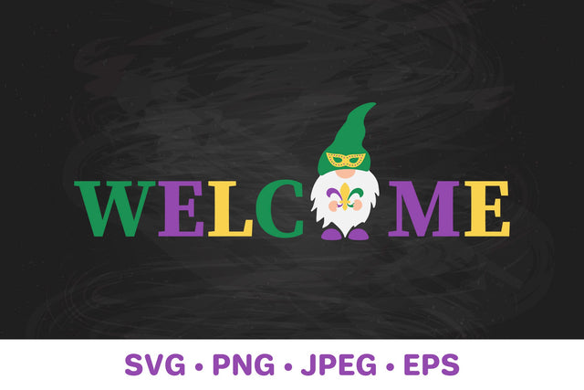 Mardi Gras Welcome Sign. Mardi Gras Gnome SVG LaBelezoka 