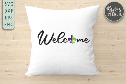 Mardi Gras Welcome SVG - PNG, DXF, SVG, EPS, Cut File SVG Style and Stencil 